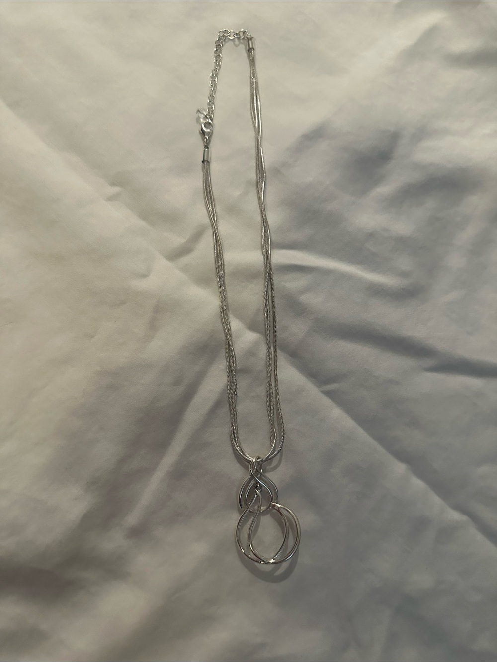 Napier Silver-Tone Layered Chain Necklace with Interlocking Rings